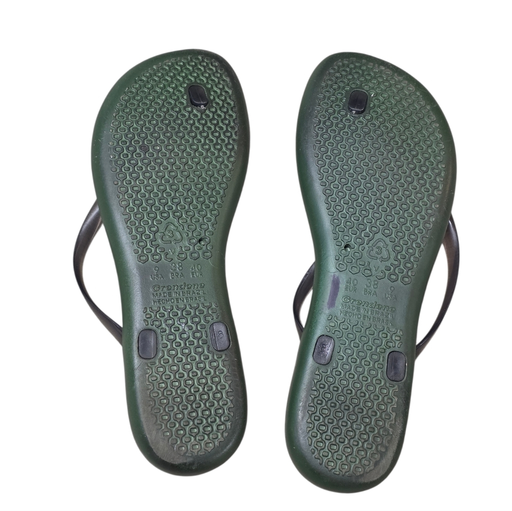 IPANEMA WAVE SCENIC FLIP FLOPS GREEN SMOKE PALM LEAVES 9 - Picture 2 of 6
